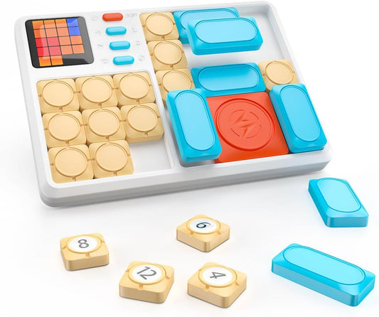 Super Slide Puzzle Games, Handheld Electronic Brain Teaser with 500+ Challenges 7 Levels for Boys, Girls, Adults - Portable Learning Toys Birthday Gifts for Travel, Road Trip, Easter Basket