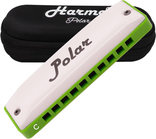 Harmo Polar Diatonic Melody Tuned Harmonica Key of C - Specially Tuned for Easy Melodies in Cross Harp, 2 Octaves Without Bends, Loud & Responsive with Smooth Edges - USA-Checked