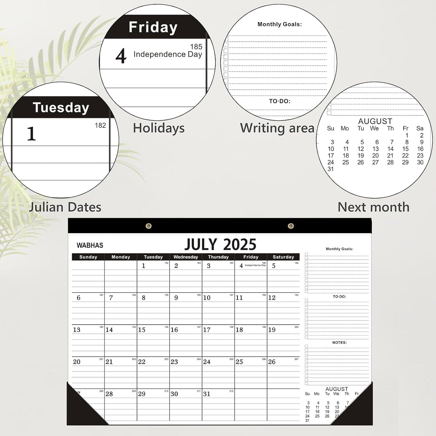 Desk Calendar 2025-2026 -18 Months-JULY 2025 to December 2026,Desk calendar 2025,12x17 in,Calendar 2025-2026,Office Desk Calendar 2025-2026