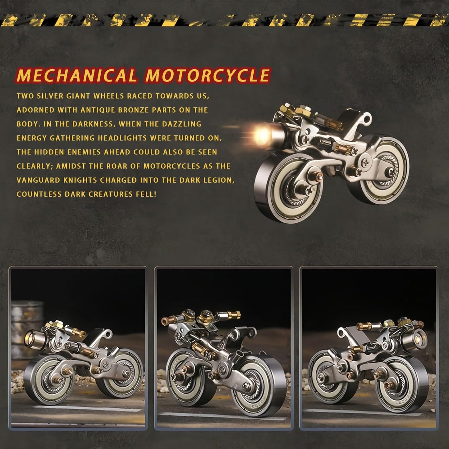 3D Metal Puzzle for Adults, Metal Model kit, Mechanical Armor Puzzle, Adult Brain teasers- The Best Gift for Men (Motorcycle)