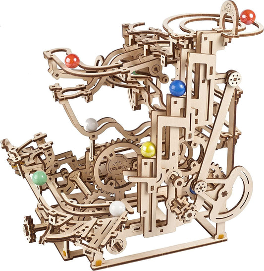 UGEARS 3D Wooden Puzzles for Adults - Wooden Marble Run Tiered Hoist Model Kit - Advanced Wooden 3D Puzzle Model Building Kits - DIY Marble Race as Hobbies for Men and Women Adult Crafts - 315 Pcs