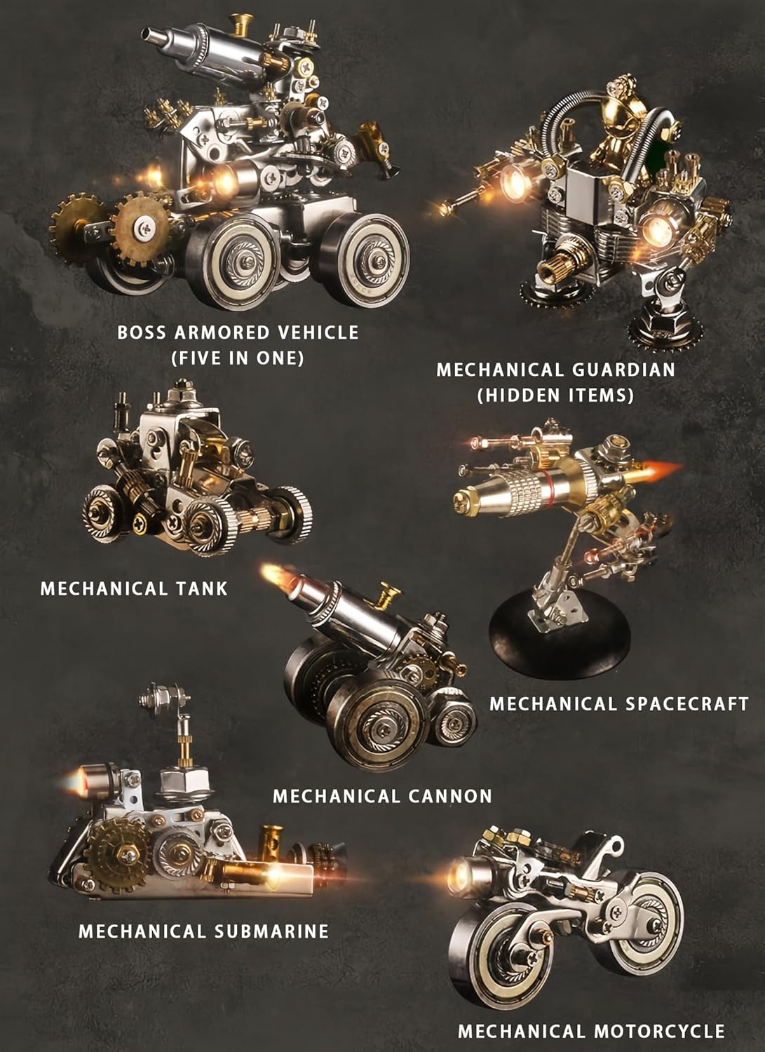 3D Metal Puzzle for Adults, Metal Model kit, Mechanical Armor Puzzle, Adult Brain teasers- The Best Gift for Men (Tank)